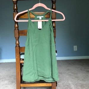 Banana Republic green, sleeveless blouse